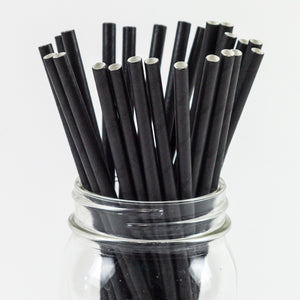 Black Striped Paper Straw (250)